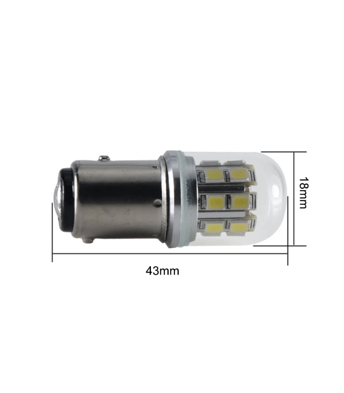 Ampoule LED BA15s 💡 6 LEDS Haute Puissance / LED P21W