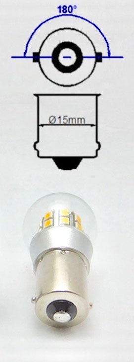 Ampoule clignotant orange LED Chaft P21W BA15S - IXTEM MOTO
