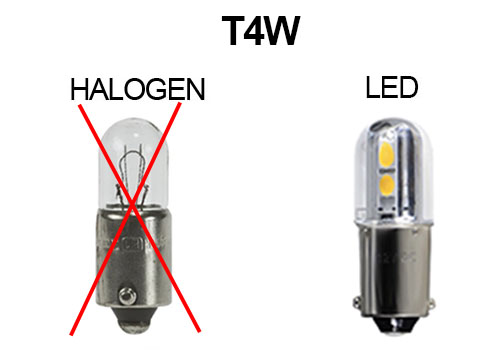 2 AMPOULE LAMPE VEILLEUSE a 1 LED T4 T4W BA9S FEUX POSITION FEU BLANC XENON 12 V