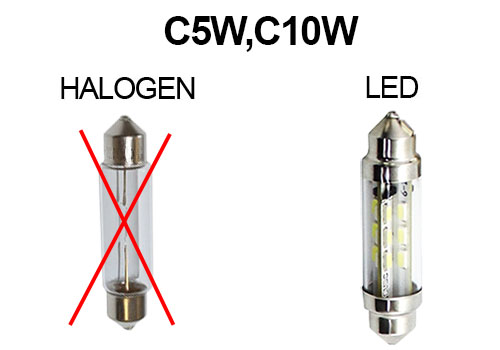 Ampoule C5W 36mm LED 12V 6 LED 6500K - Lumière bleu - SOCARIMEX