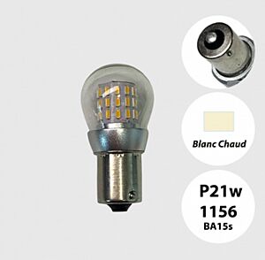 LED-LAMP BA15S P21W 6 TOT 12V, 360° WARM WIT
