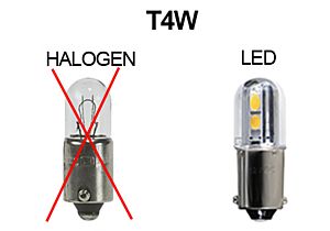 KNIPPERLICHT LED-LAMP 12V, DIMLICHT PUUR WIT, T4w, BA9s