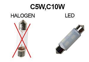 SHUTTLE LED-LAMP 12V 39MM PUUR WIT
