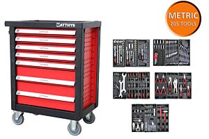 TOOL CABINET WITH 205 PCS METRIC TOOLS SET