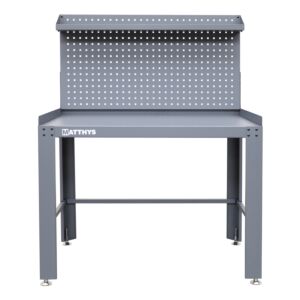 MESA DE TRABAJO CON PANEL PORTAHERRAMIENTAS AJUSTABLE EN ALTURA - SERIE LEMANS - SMALL