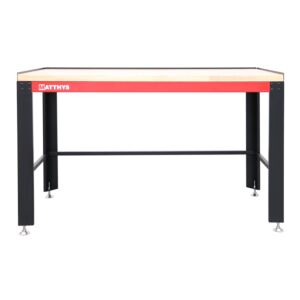 MESA DE TRABAJO CON PLANO DE TRABAJO DE MADERA MACIZA AJUSTABLE EN ALTURA L152 x P71 x A85 CM - SERIE IMOLA - LARGE