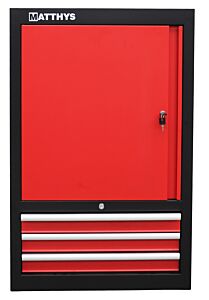 HALBHOHER SCHRANK MIT 3 SCHUBLADEN UND 1 TÜR - KÖRNIGE EPOXY LACKIERUNG - SERIE IMOLA