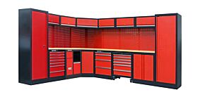 WERKSTATT SCHRANKSYSTEM MIT RUBBERWOOD ARBEITSPLATTE COMBI-34 - SERIE IMOLA