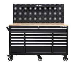 CARRO DE TALLER 16 CAJONES CON PARED TRASERA - PINTURA EPOXI GRANULADA 