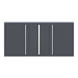 MEUBLE MURAL D'ATELIER AVEC PLAN DE TRAVAIL REVÊTEMENT INOXYDABLE - SERIE LEMANS - 2040 MM