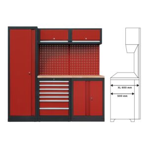 MOBILIARIO DE TALLER - ENCIMERA DE TRABAJO DE RUBBERWOOD EXTRA PROFUNDA - COMBI-07 - SERIE IMOLA