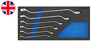 SAE/INCH 45° OFFSET DOUBLE RING WRENCH SET 6 PCS (BX118S-2)