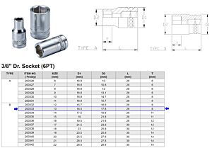 3/8” 6-KANT DOP 13 MM 