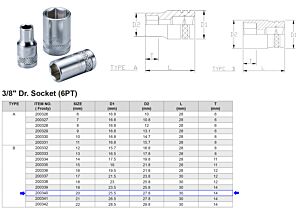 3/8” 6-KANT DOP 20 MM 