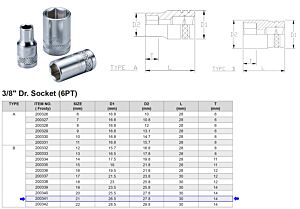 3/8” 6-KANT DOP 21 MM 