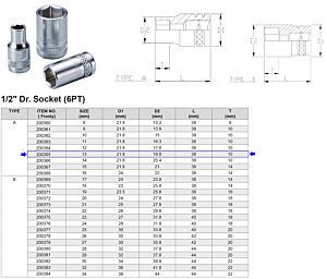 1/2” 6-KANT DOP 13 MM
