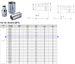 1/2” 6-KANT DOP 14 MM
