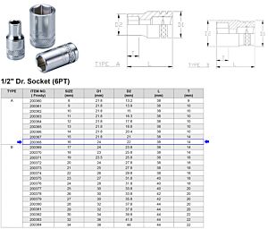 1/2” 6-KANT DOP 16 MM