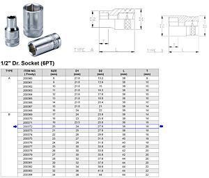 1/2” 6-KANT DOP 20 MM