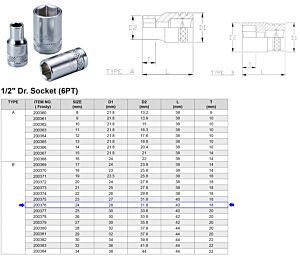 1/2” 6-KANT DOP 24 MM