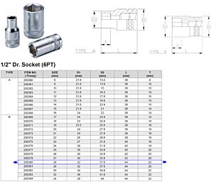 1/2” 6-KANT DOP 28 MM