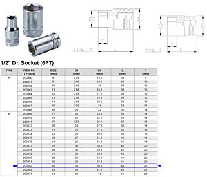 1/2” 6-KANT DOP 30 MM