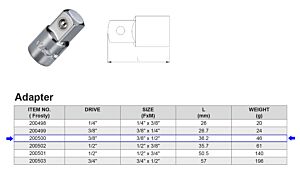 ADAPTATEUR (1e) 3/8” F X 1/2” M
