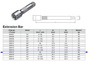 RALLONGE 1/2” 50 MM