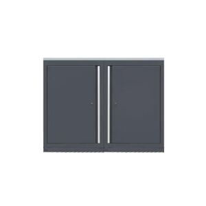 HALFHOGE WERKPLAATSKAST MET INOX WERKBLAD – SERIE LEMANS – 1360 MM