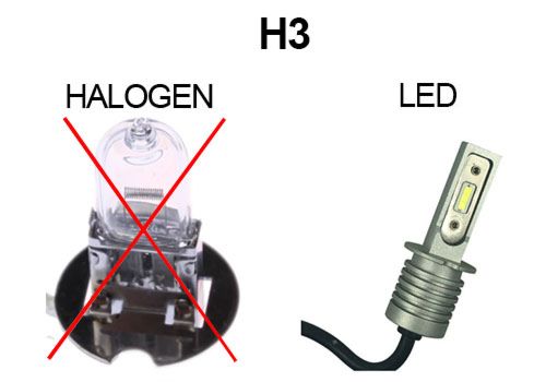 FRONT LIGHTS H3 4XL LED 2500 LM - PER PAIR - WHITE - Matthys