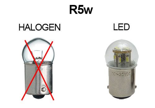 AMPOULE R5W - 5 LEDS - BLANC