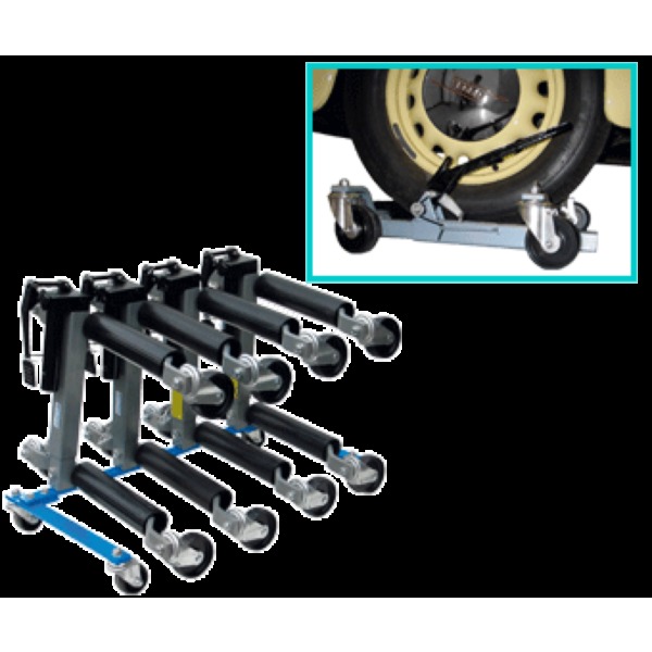 CAR JACK DOLLIES HYDRAULIC (4 PCS) + RACK Matthys