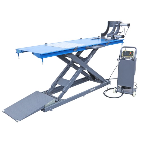 Electric motorcycle lift with pneumatic clamp Buy it online Matthys